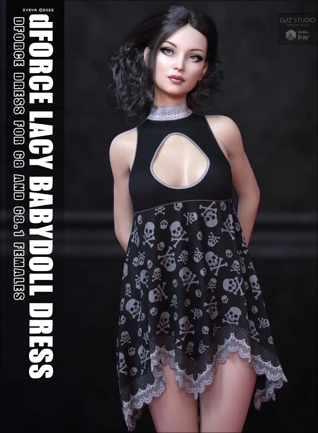 dForce Lacy Babydoll Dress G8G8.1F_DAZ3DDL