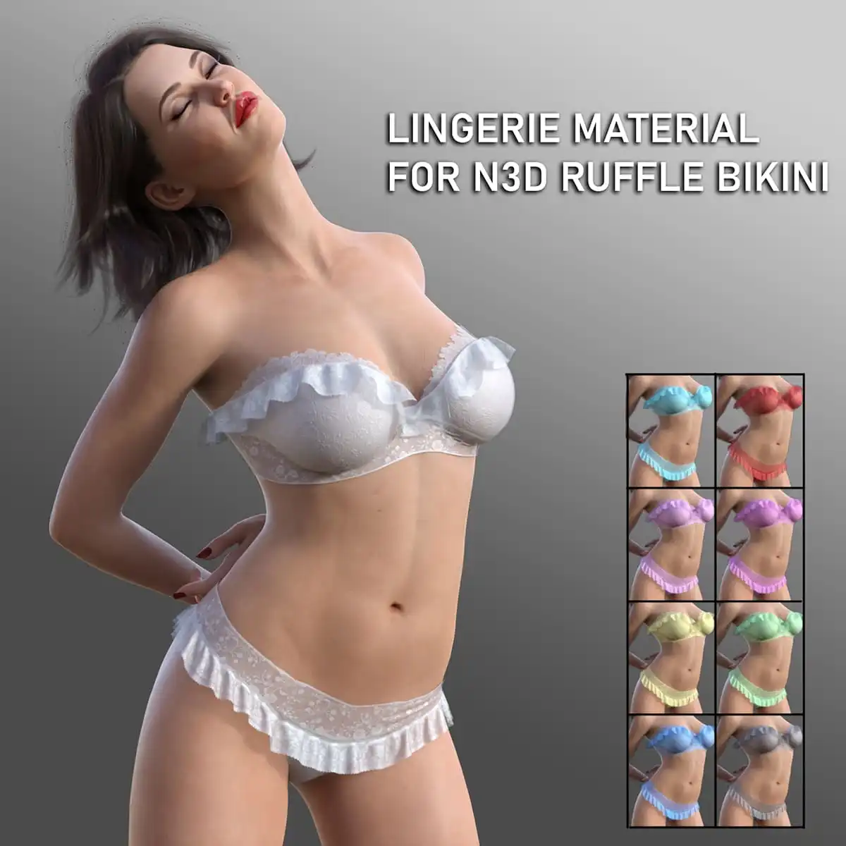 Lingerie Material for N3D Ruffle Bikini_DAZ3DDL