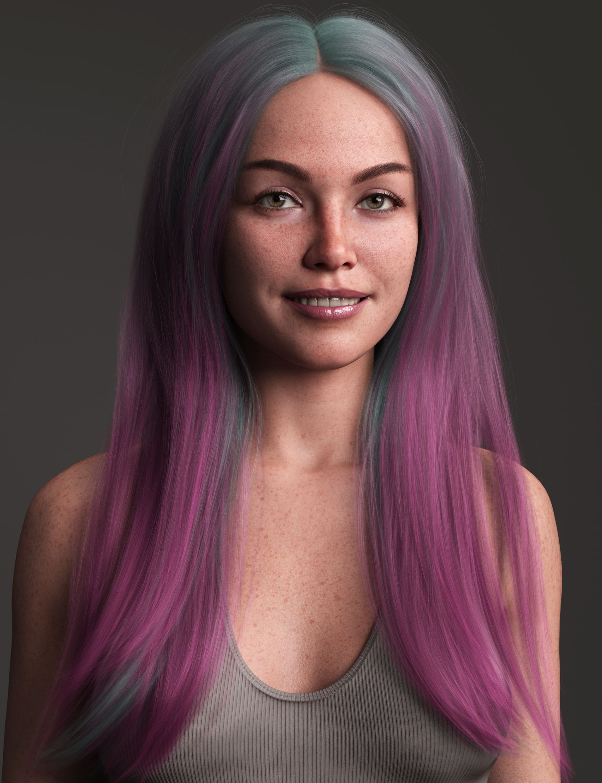 Long Unisex Style Hair Color Expansion_DAZ3D下载站