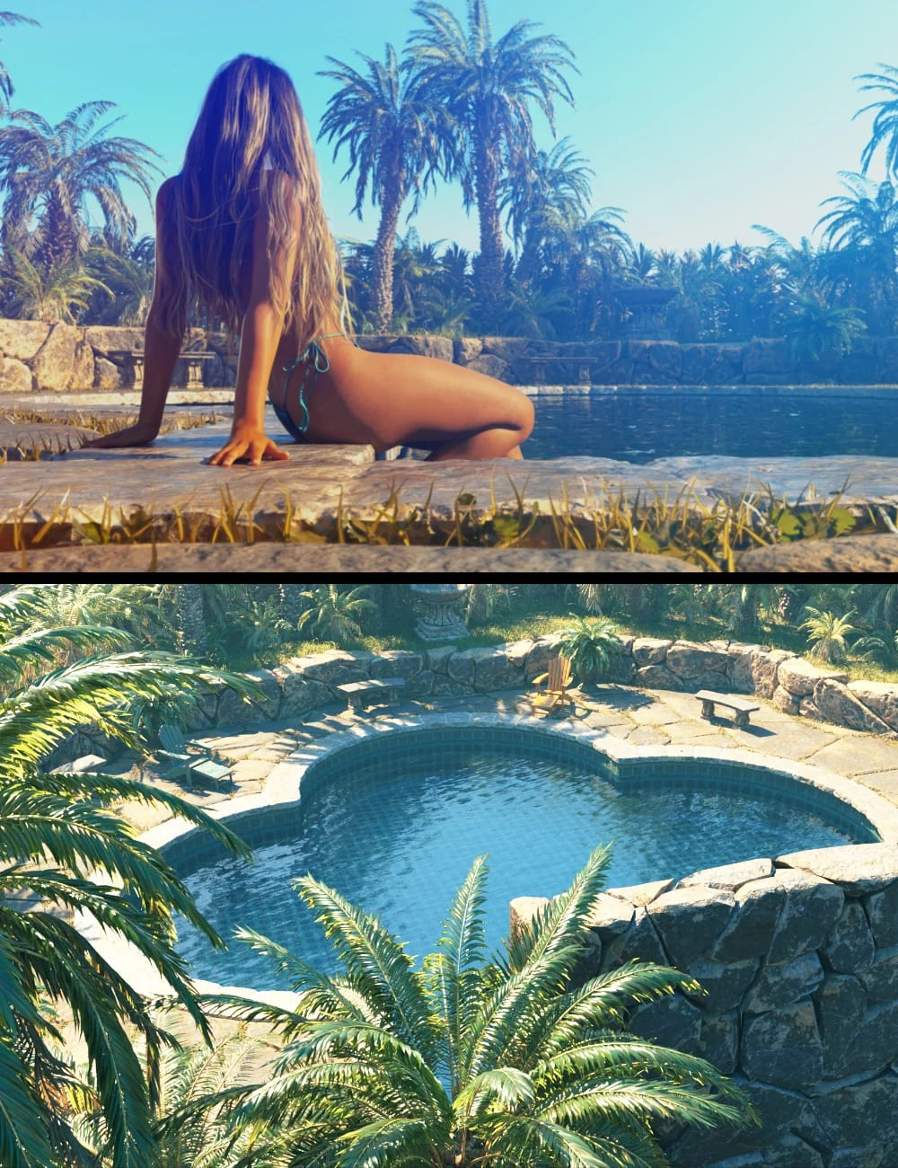Natural Stone Poolside and Scenes_DAZ3D下载站
