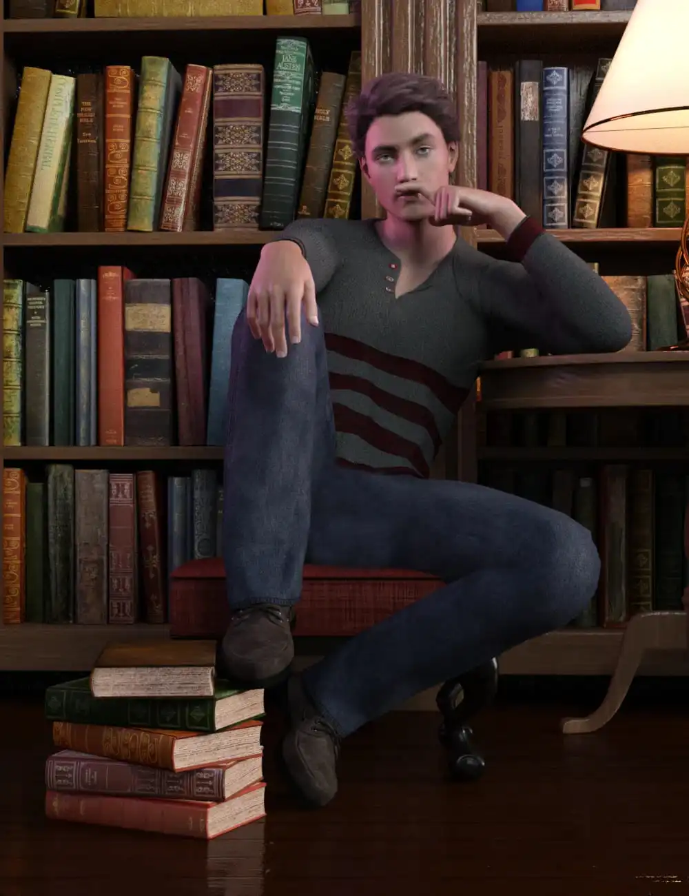 Sitting Poses for Genesis 8 Male_DAZ3D下载站