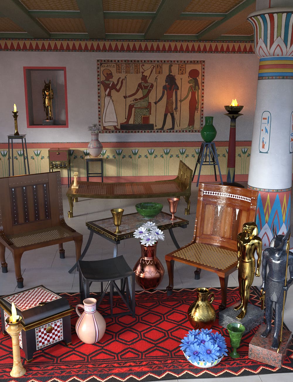 Ancient Egyptian Furniture_DAZ3D下载站