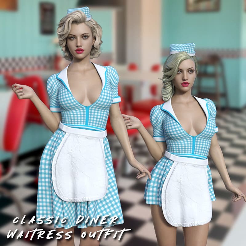 Classic Diner Waitress Outfit G8F/G8.1F_DAZ3DDL
