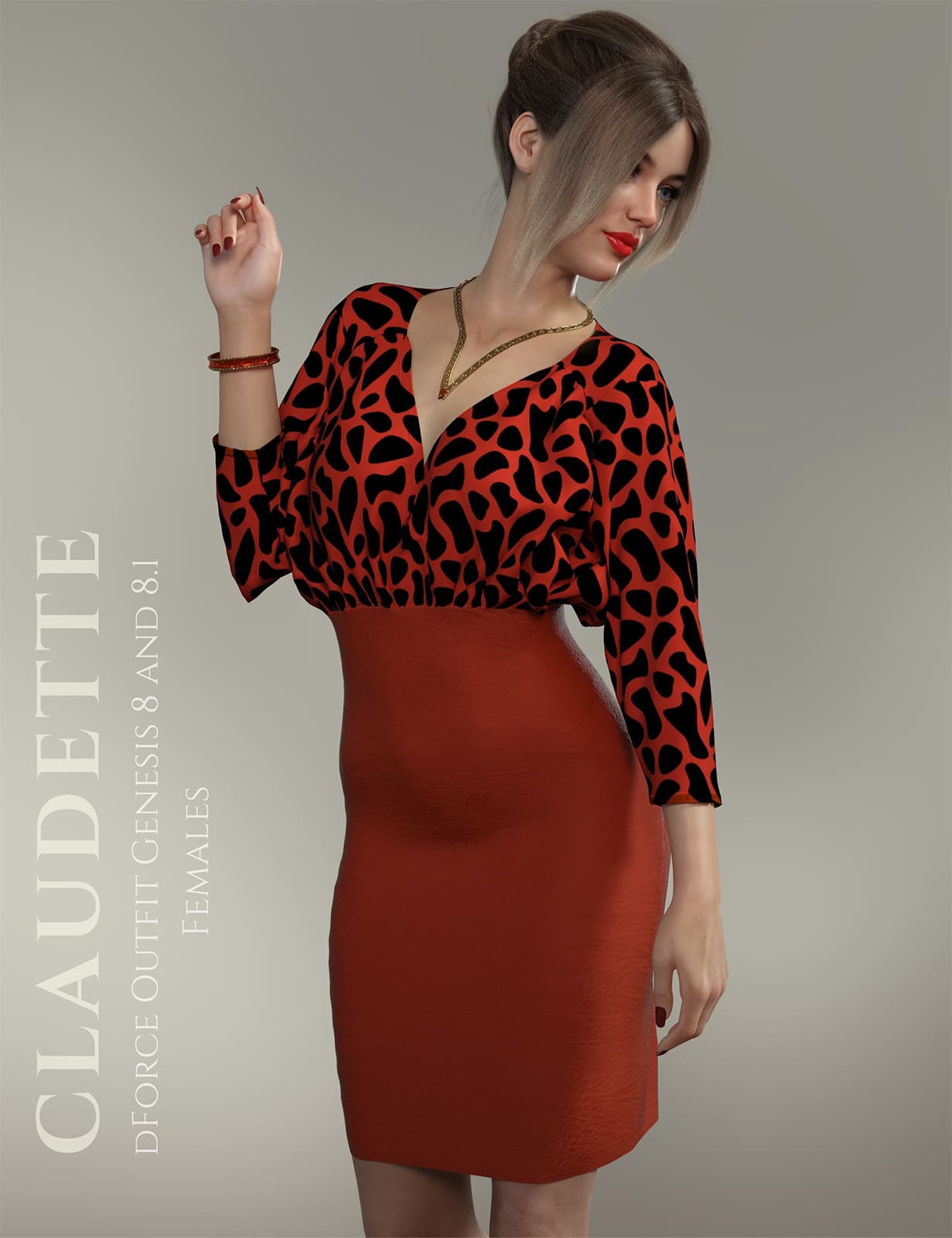 dForce Claudette Outfit for Genesis 8 & 8.1 Females_DAZ3D下载站