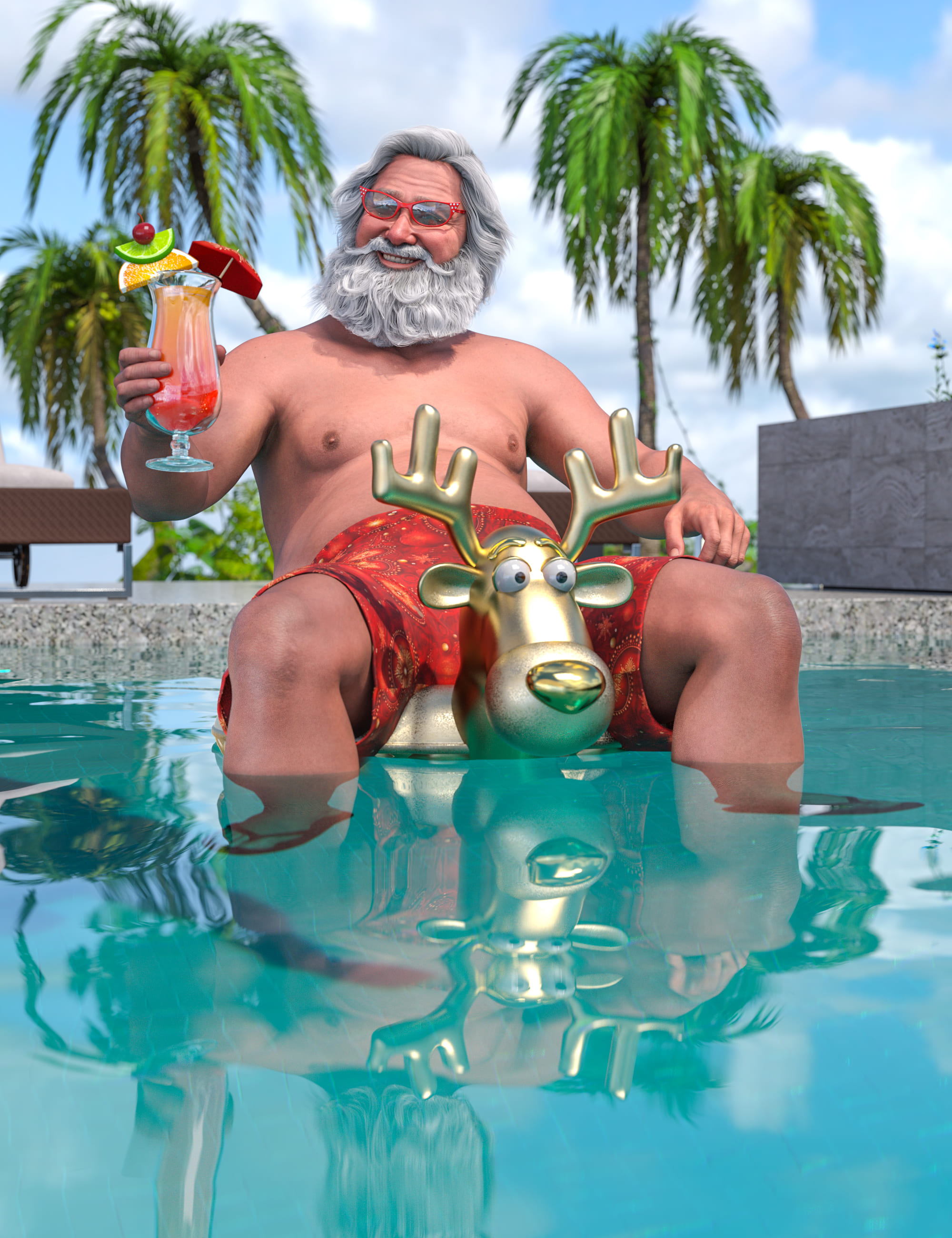 dForce Summer Santa for Genesis 9_DAZ3D下载站