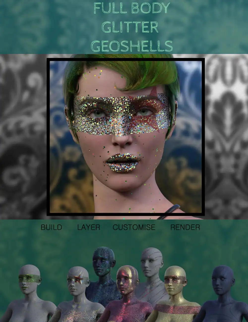 Full Body Glitter Geoshells for Genesis 8.1 Females_DAZ3DDL