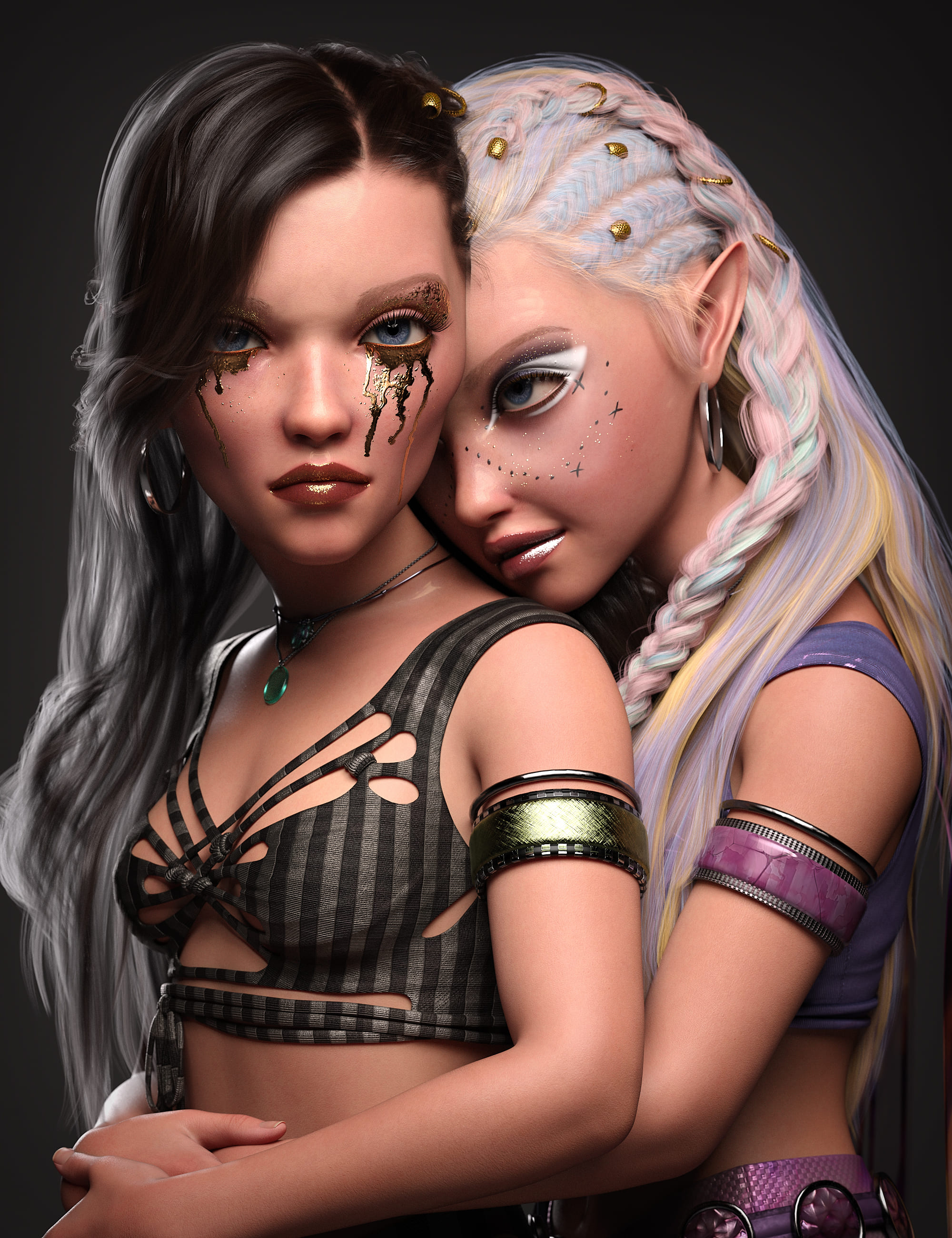 Head Shapes and Makeup for Pixie 9_DAZ3D下载站