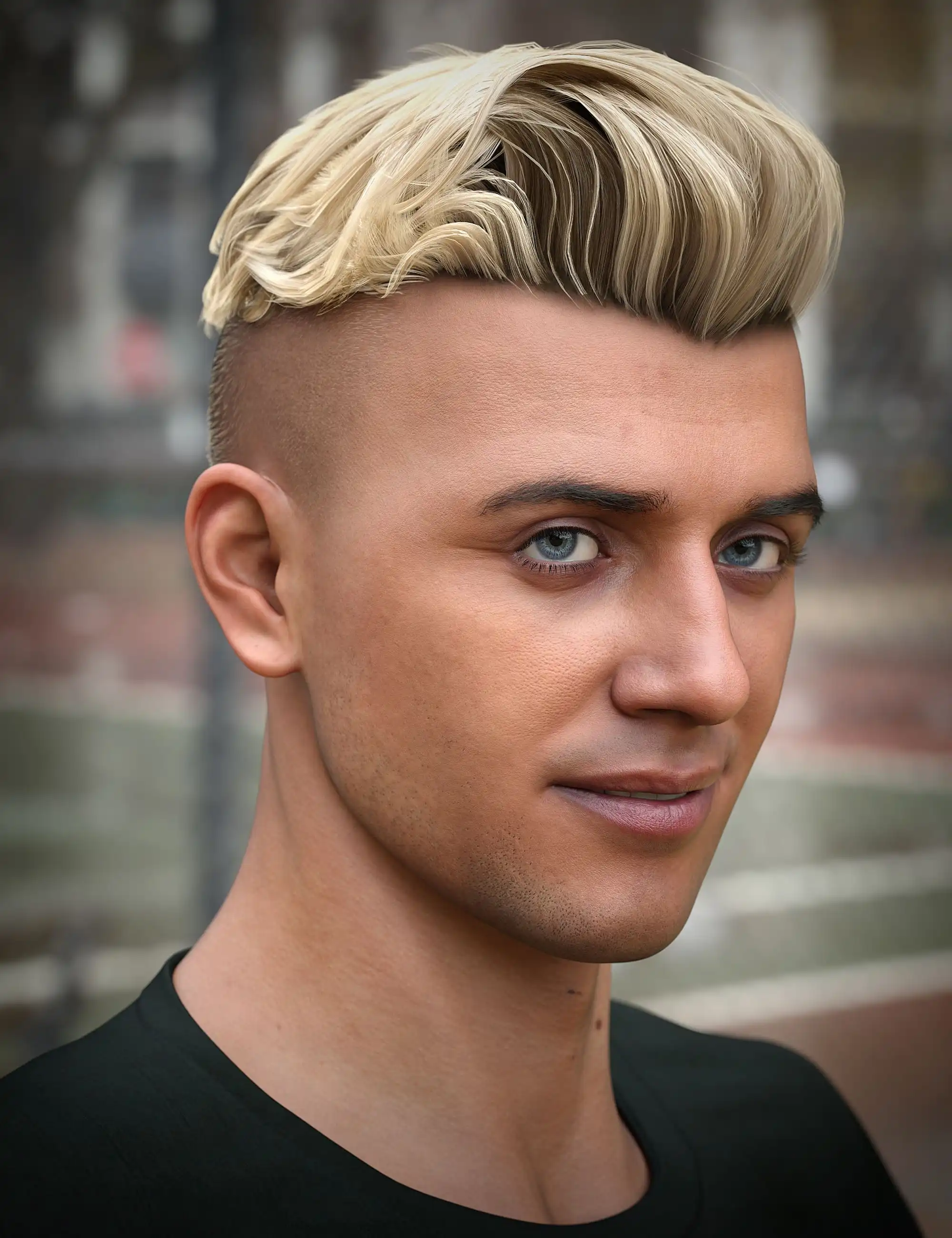 Hugo Pompadour Hair for Genesis 8 Males and Genesis 9_DAZ3DDL