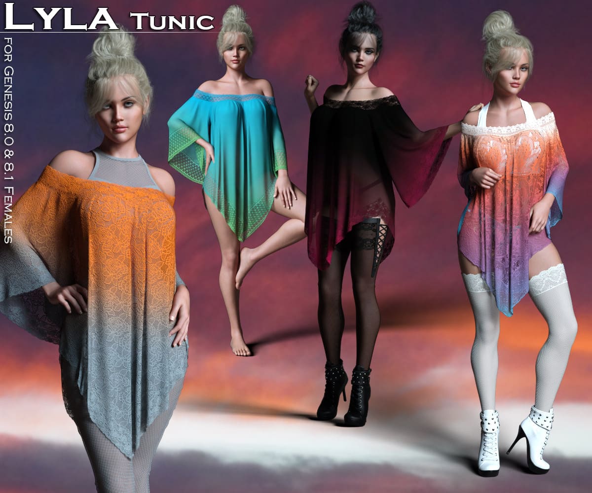 Lyla Tunic for Genesis 8.0 and 8.1 Females_DAZ3D下载站