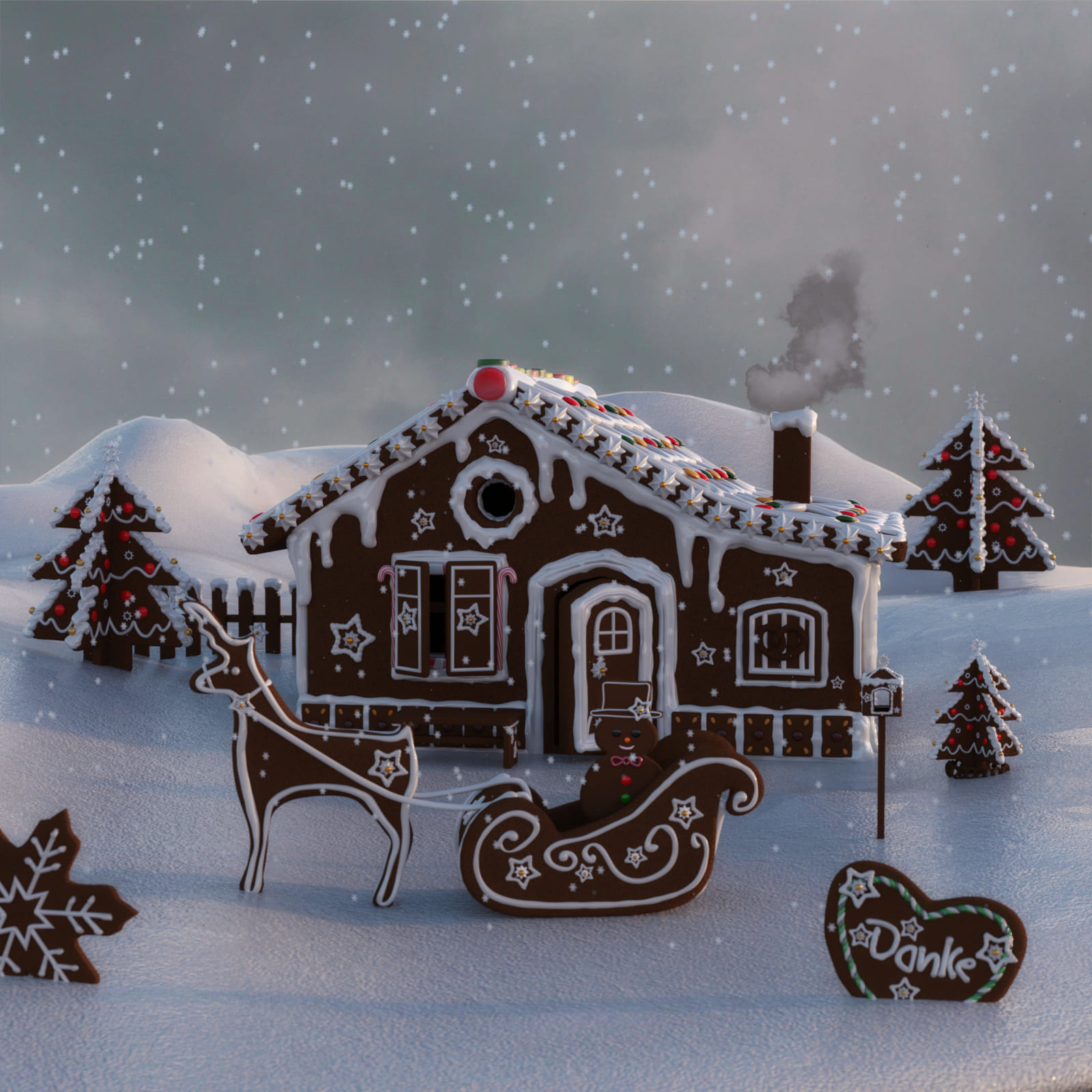 Magical Gingerbread Houses_DAZ3D下载站