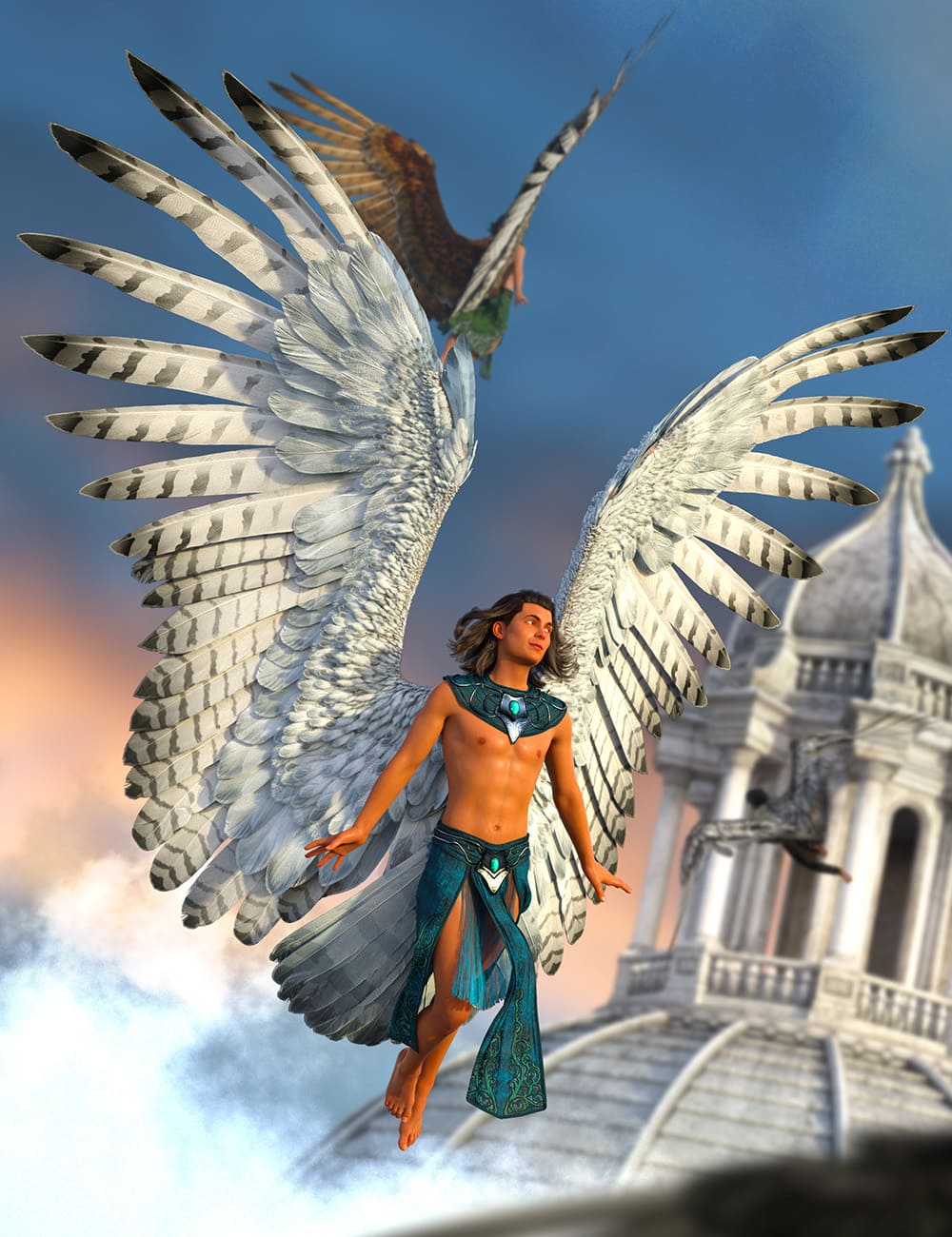 Metatron Hierarchical Poses for Genesis 8.1 Male and Avija Wings_DAZ3DDL