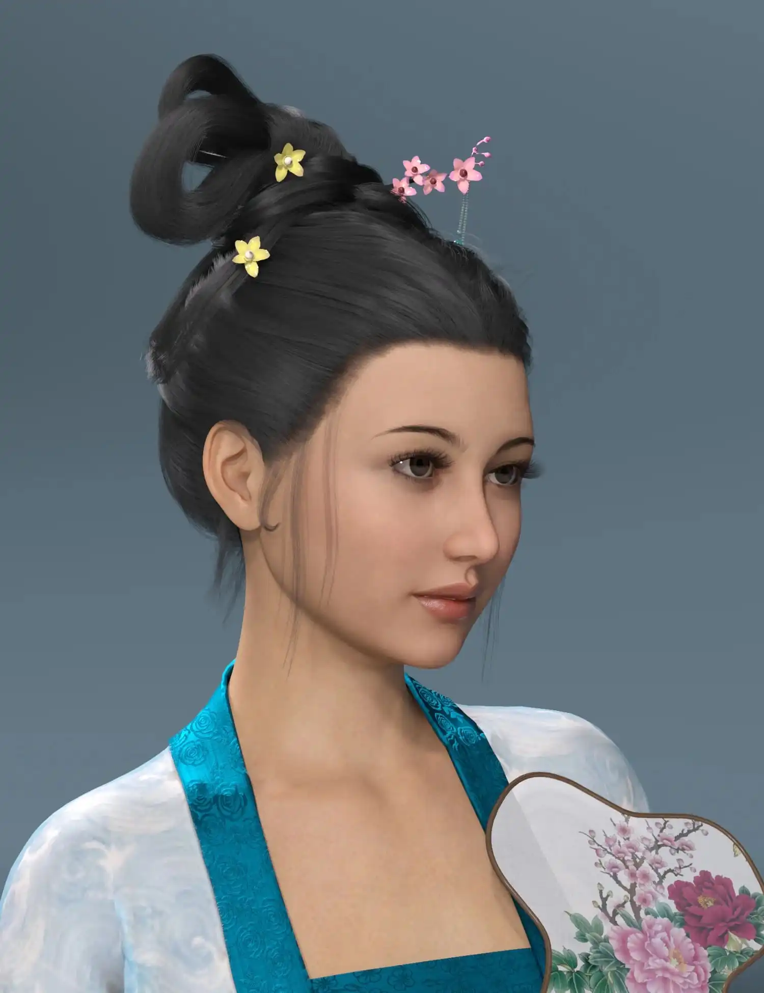 MK Cloud Bun Hair for Genesis 8 and 8.1 Females_DAZ3D下载站