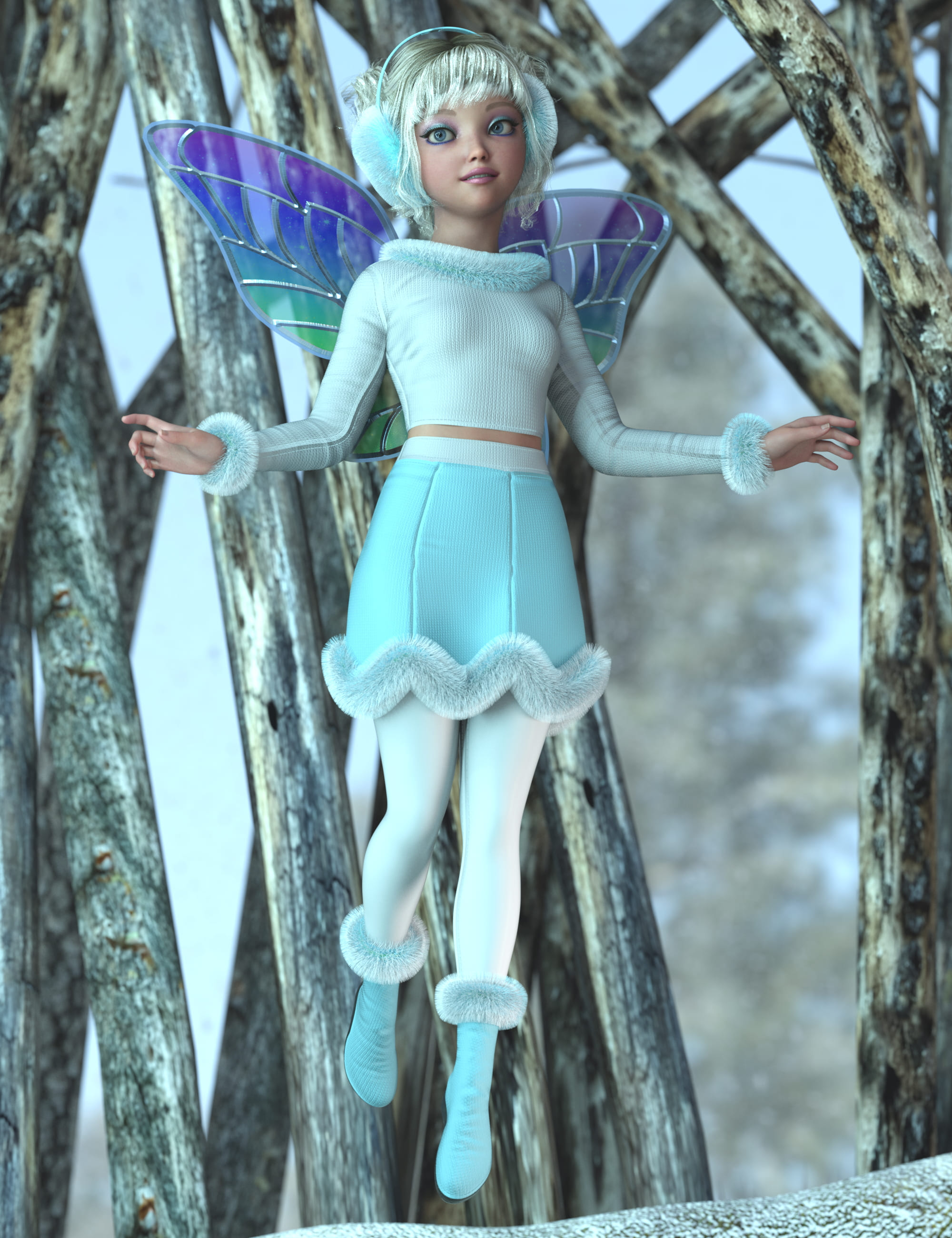 Pixie Winter Outfit for Genesis 9_DAZ3D下载站