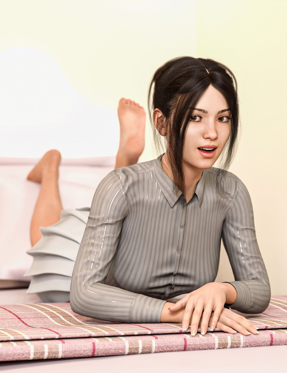 Snap Photo Pose in Girls Dorm Room for Genesis 8 and 8.1 Female_DAZ3D下载站