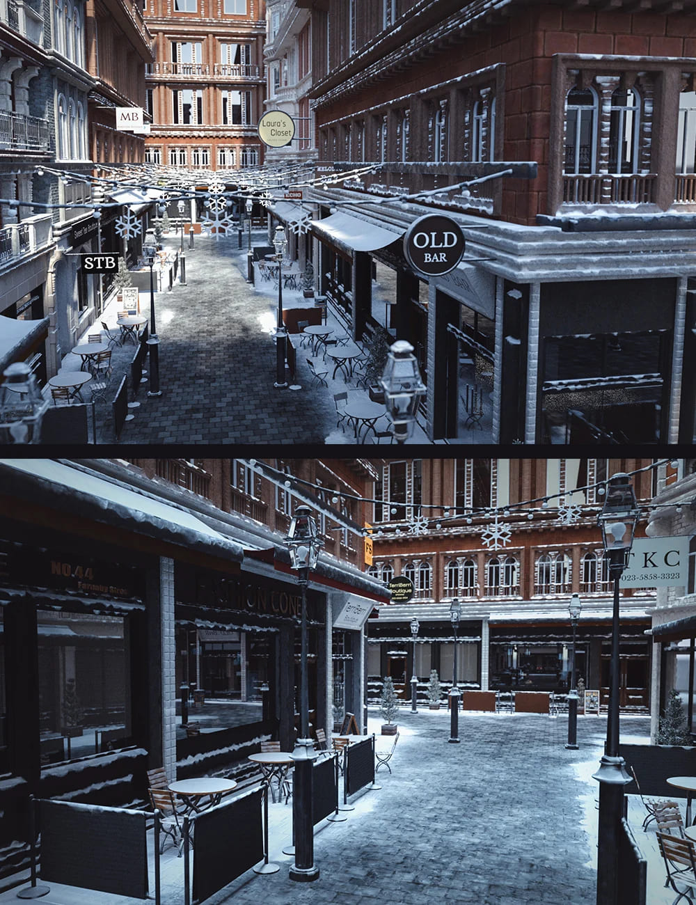 Snowy London Street_DAZ3D下载站