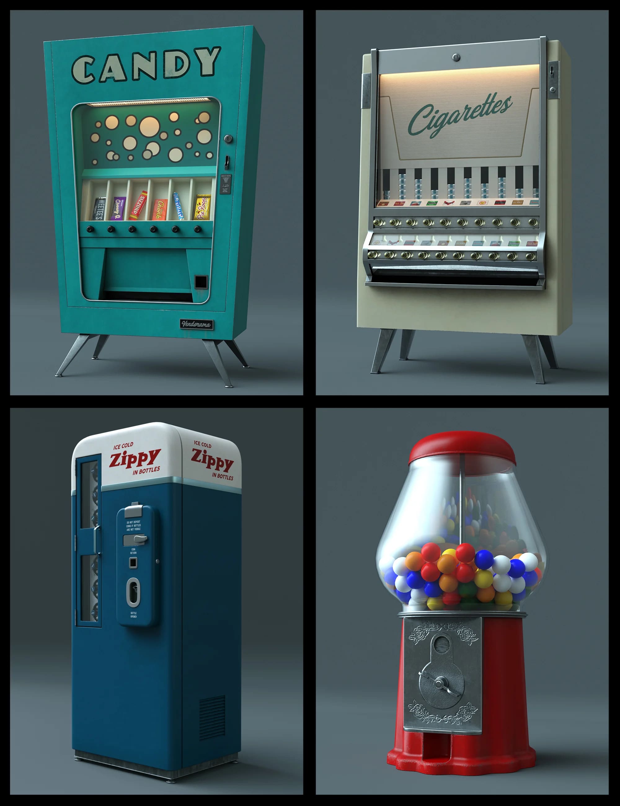 Vintage Vending Machines_DAZ3D下载站