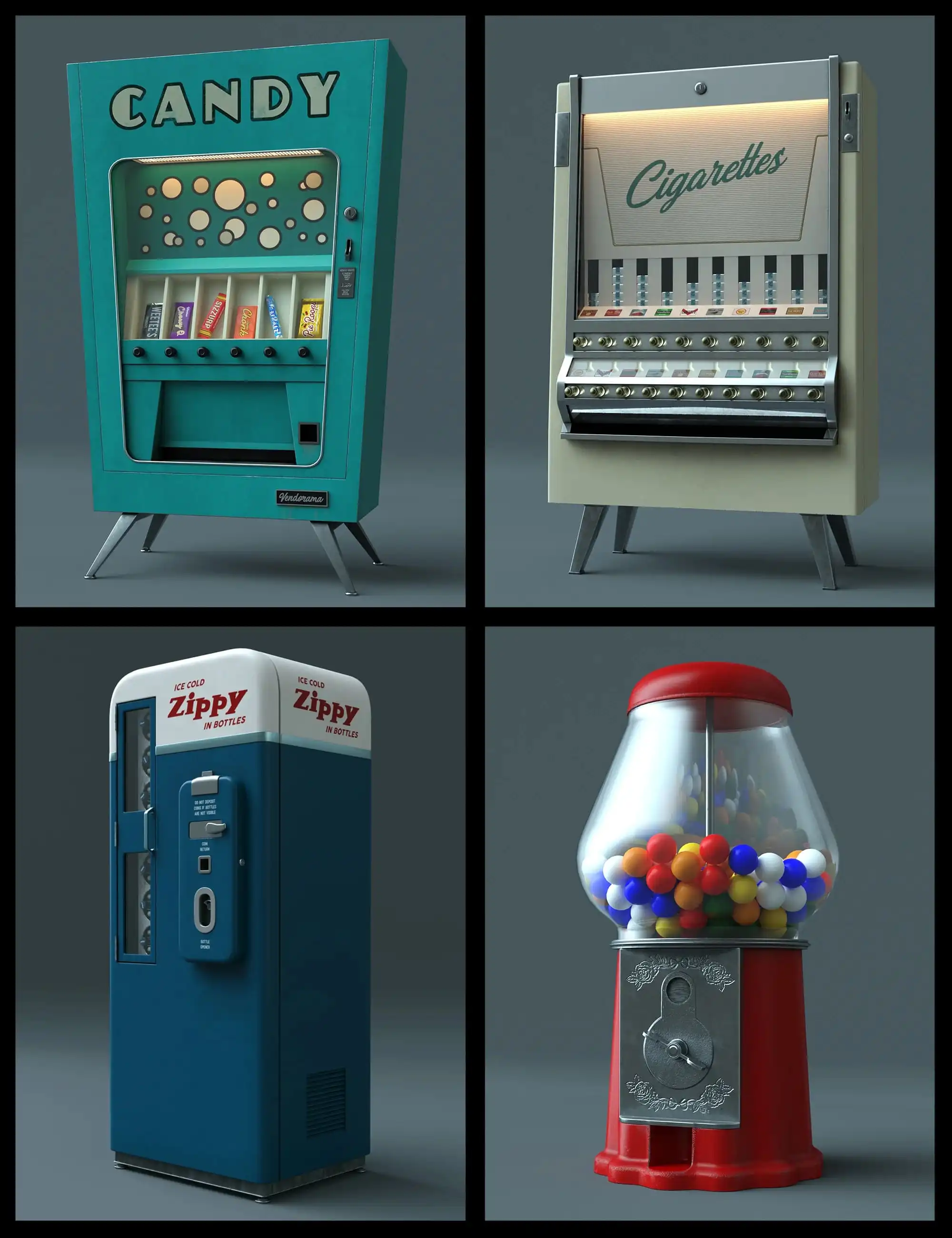 Vintage Vending Machines_DAZ3D下载站