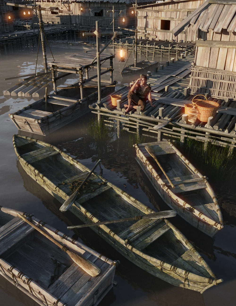 Wooden Rowboats_DAZ3DDL