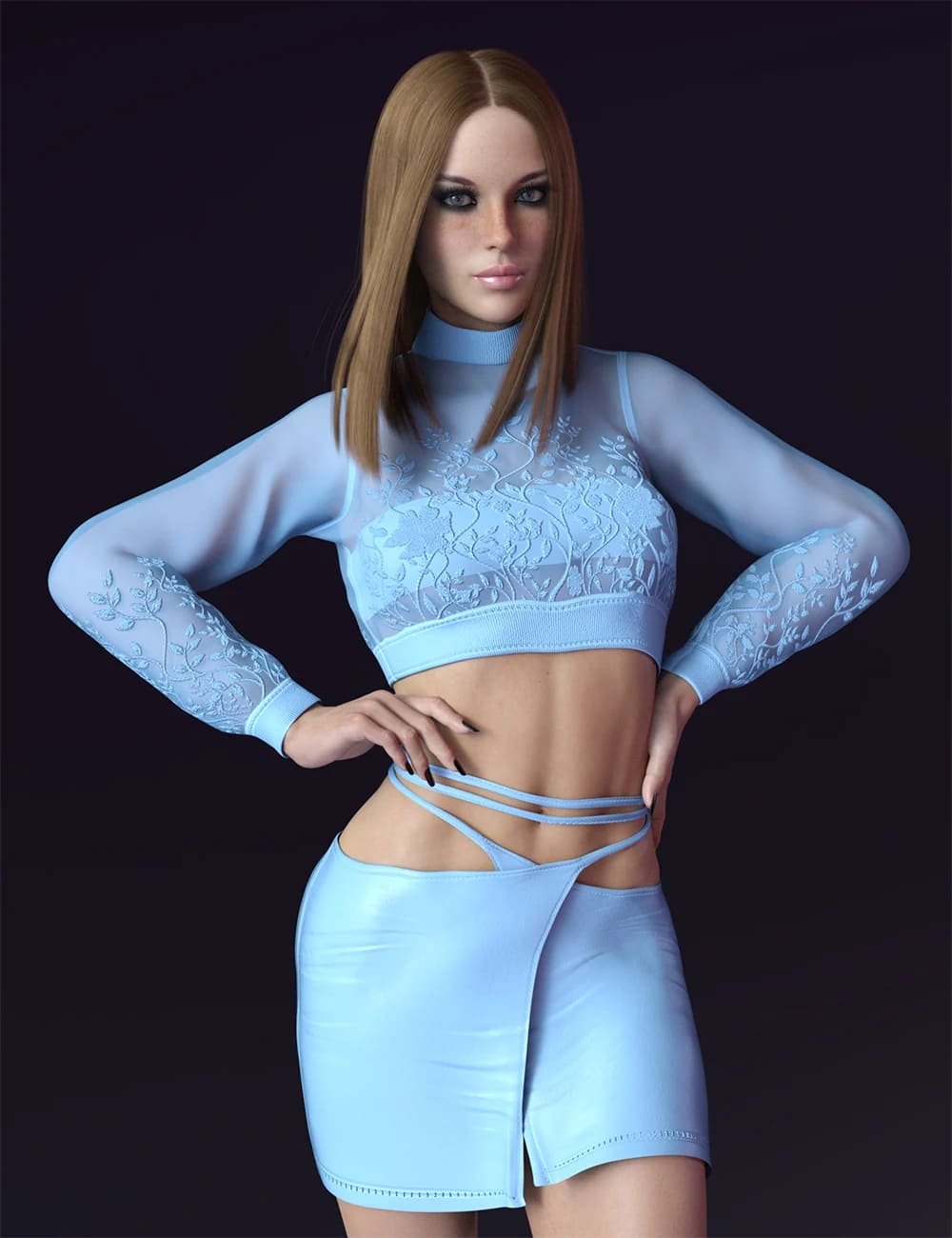 X-Fashion dForce Bella Mesh Outfit for Genesis 8 and 8.1 Females_DAZ3DDL