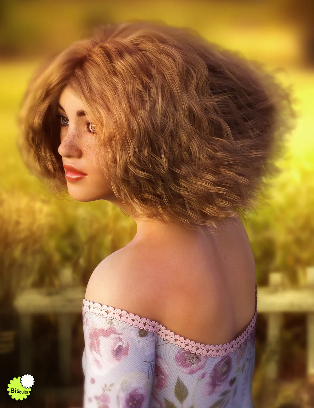 Biscuits Aggie Hair for Genesis 8 Female_DAZ3D下载站