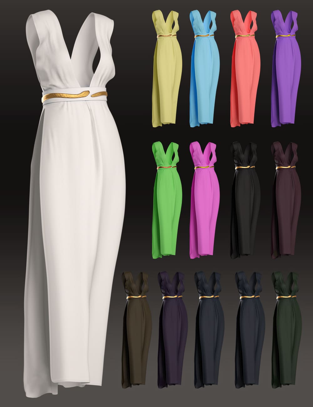 Elegant Cocktail Outfit dForce Dress for Genesis 8 and 8.1 Female_DAZ3DDL