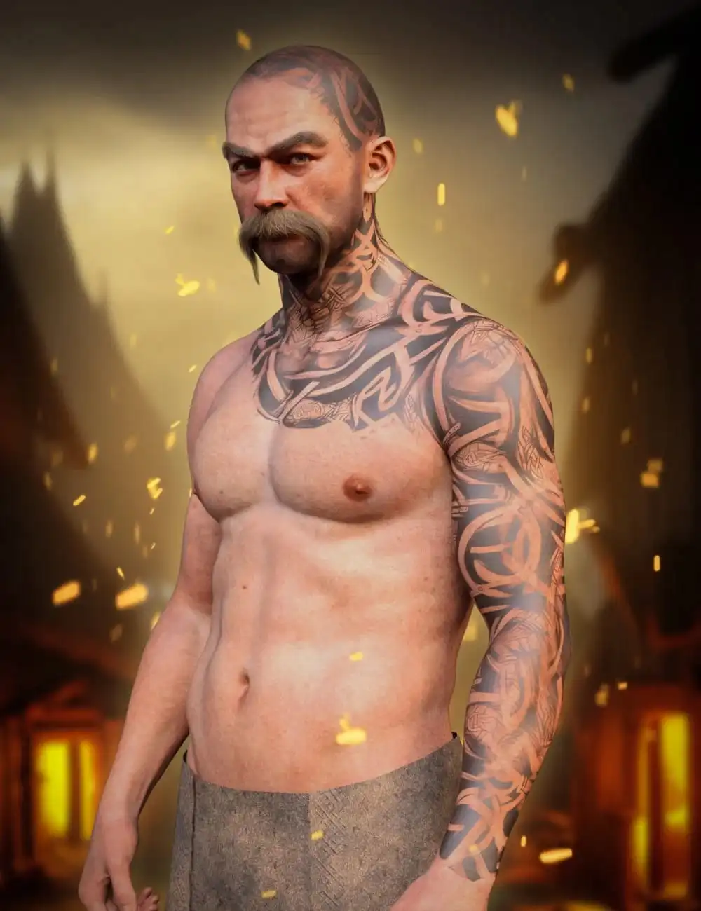 Viking Tattoos for Genesis 9_DAZ3DDL