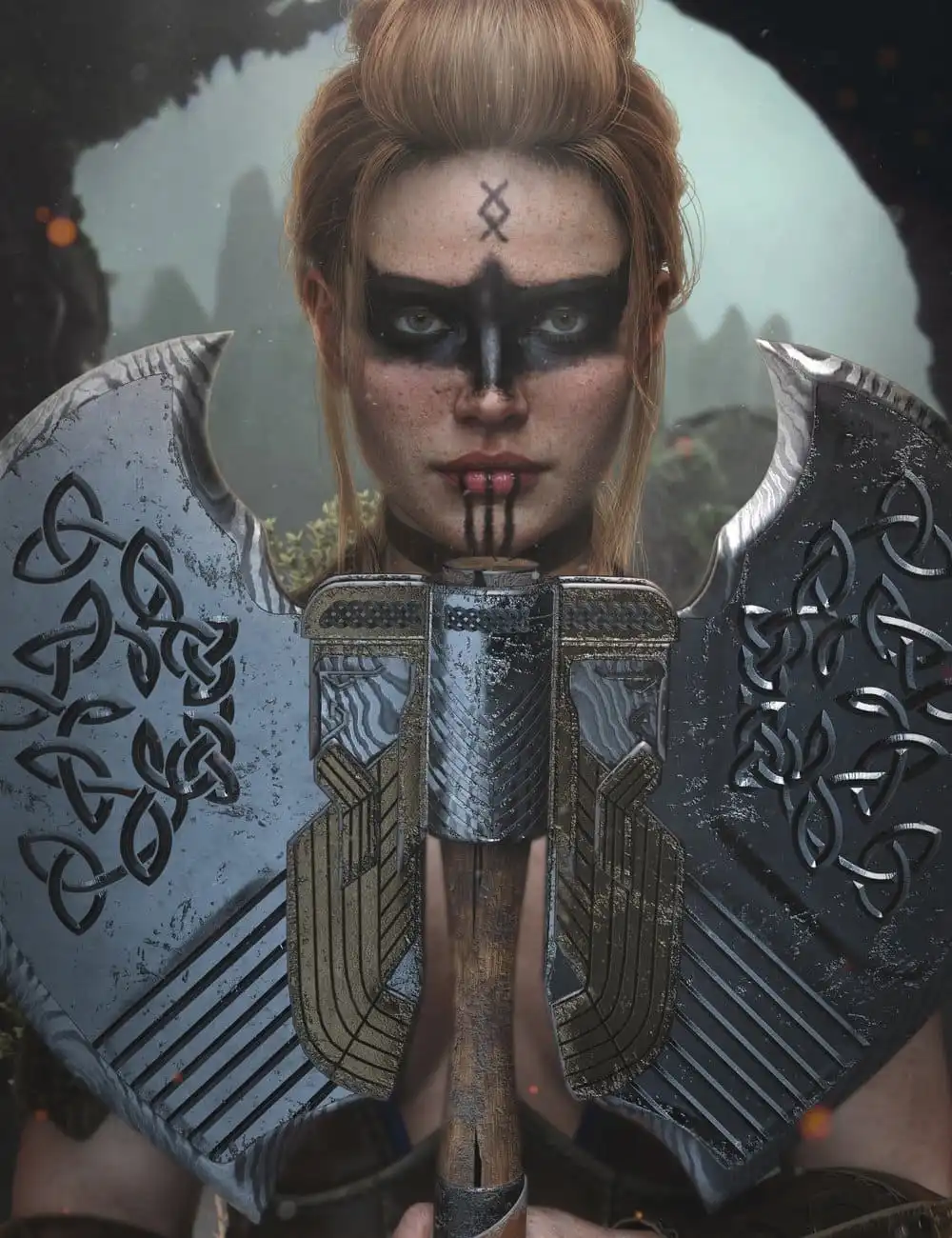 AJC Dawn Warrior Weapons for Genesis 9_DAZ3D下载站