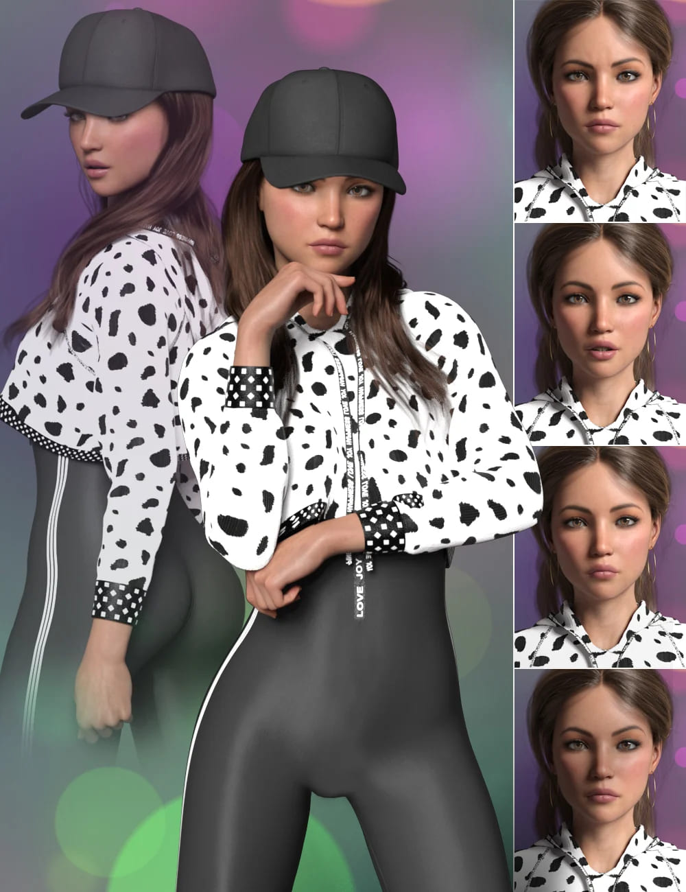 Cool Girl Shape, Poses, and Expressions for Genesis 8 and 8.1 Female_DAZ3D下载站