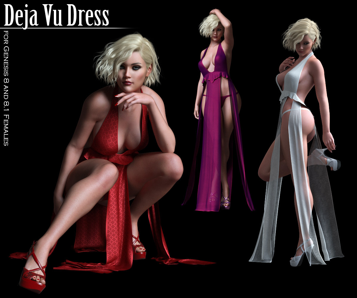 Deja Vu Dress for G8 and G8.1 Females_DAZ3D下载站