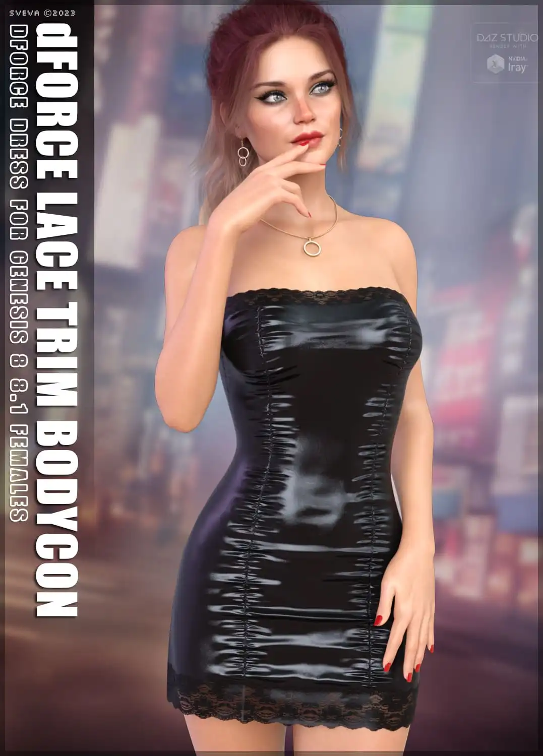 dForce Lace Trim Bodycon Dress G8G8.1F_DAZ3DDL