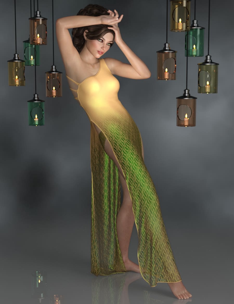 dForce Scarlett Nightgown for Genesis 8 Female(s)_DAZ3D下载站