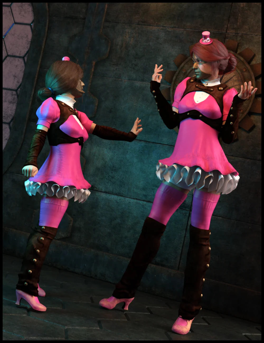 dForce Steamrose Outfits for Genesis 8 Females_DAZ3DDL