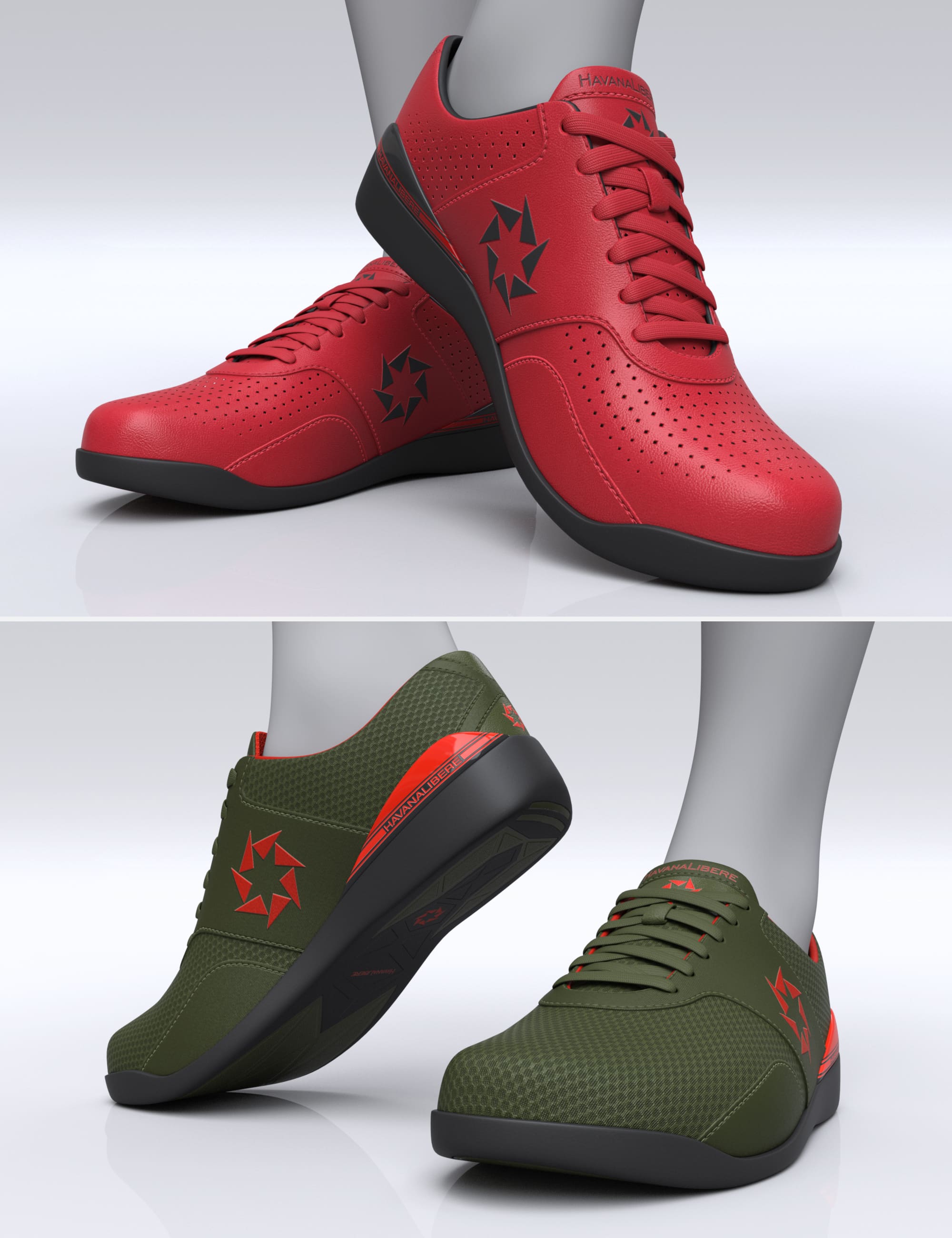 HL PD 550 Sneakers for Genesis 9, 8, and 8.1_DAZ3D下载站