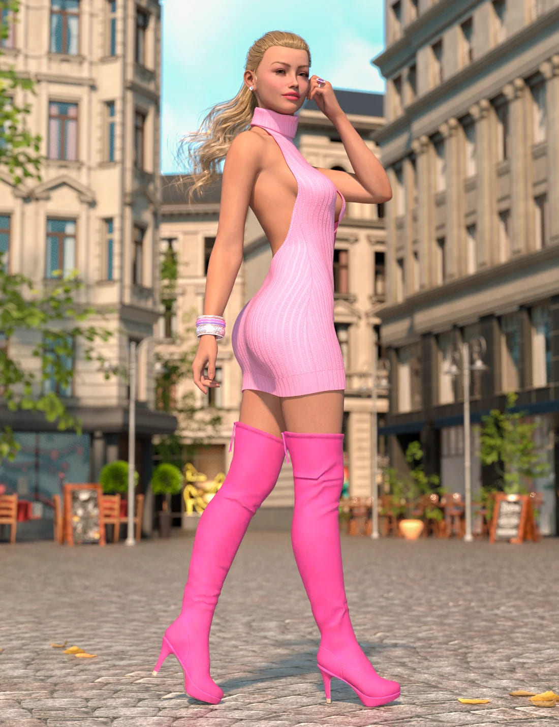 Simply Sexy dForce Outfit for Genesis 9 Base Feminine_DAZ3D下载站