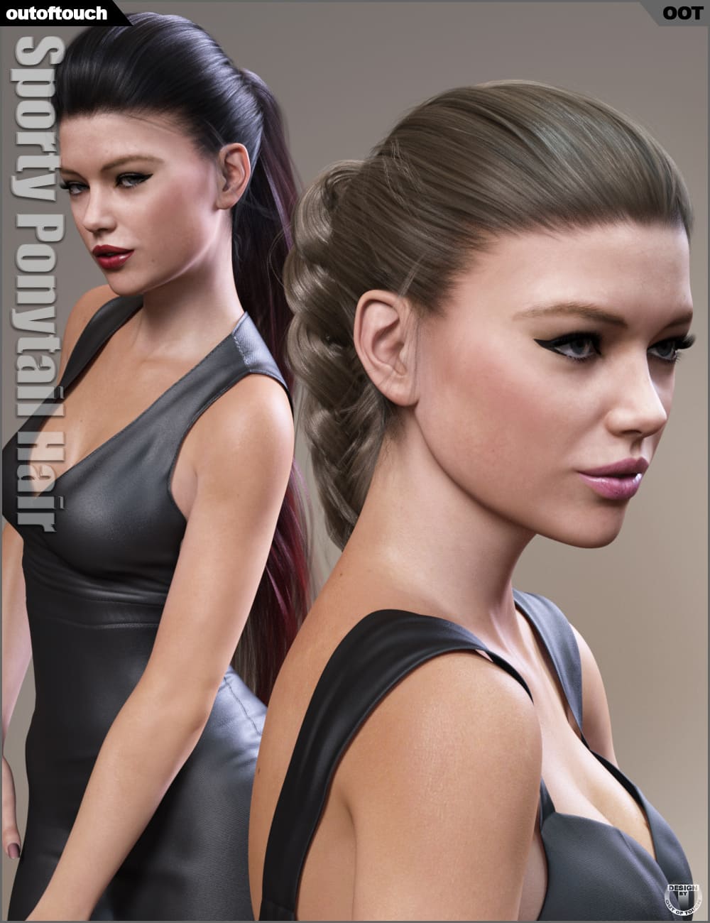 Sporty Ponytail Hair and OOT Hairblending 2.0 for Genesis 3 Female(s)_DAZ3D下载站