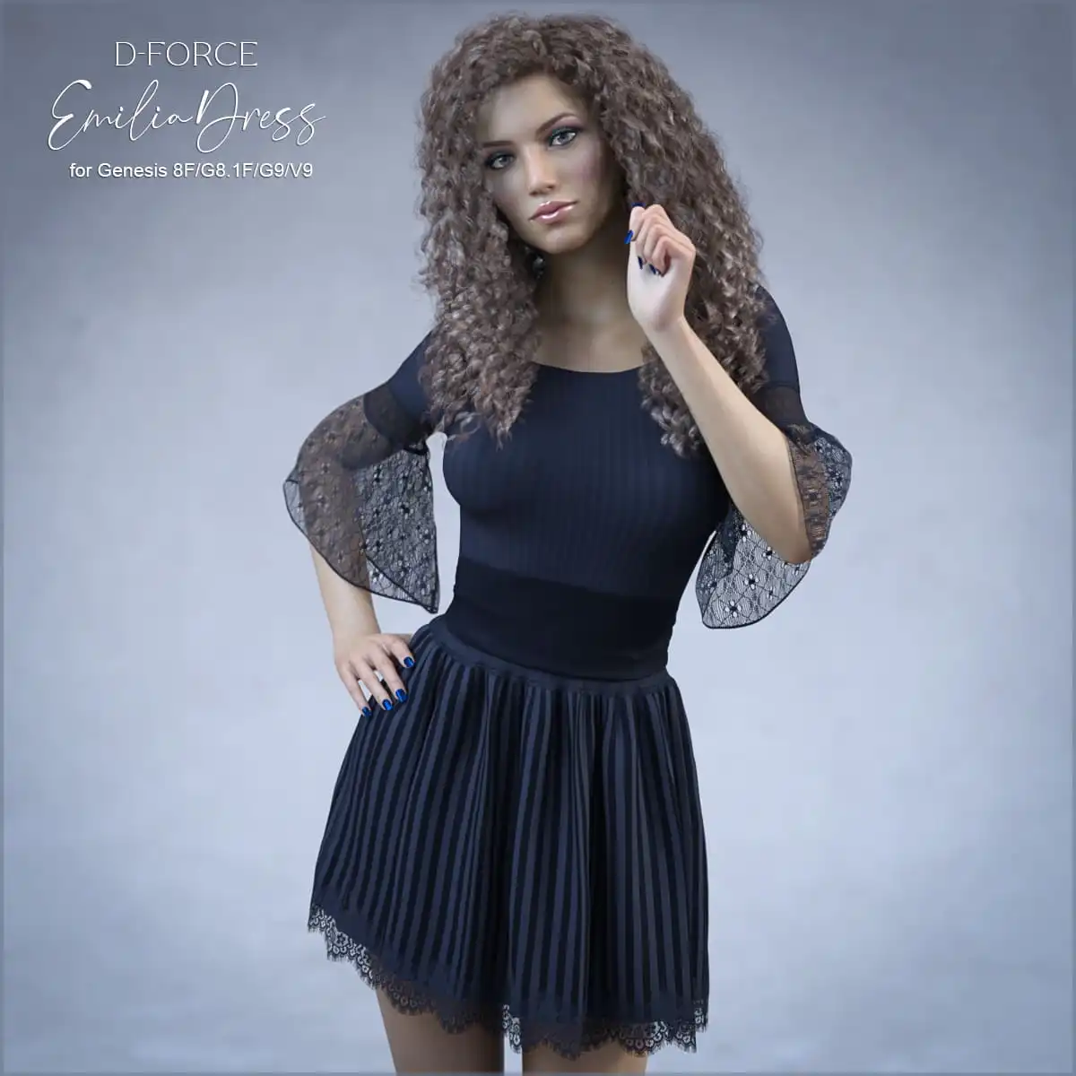 D-Force Emilia Dress for Genesis 8/8.1/9/V9_DAZ3DDL