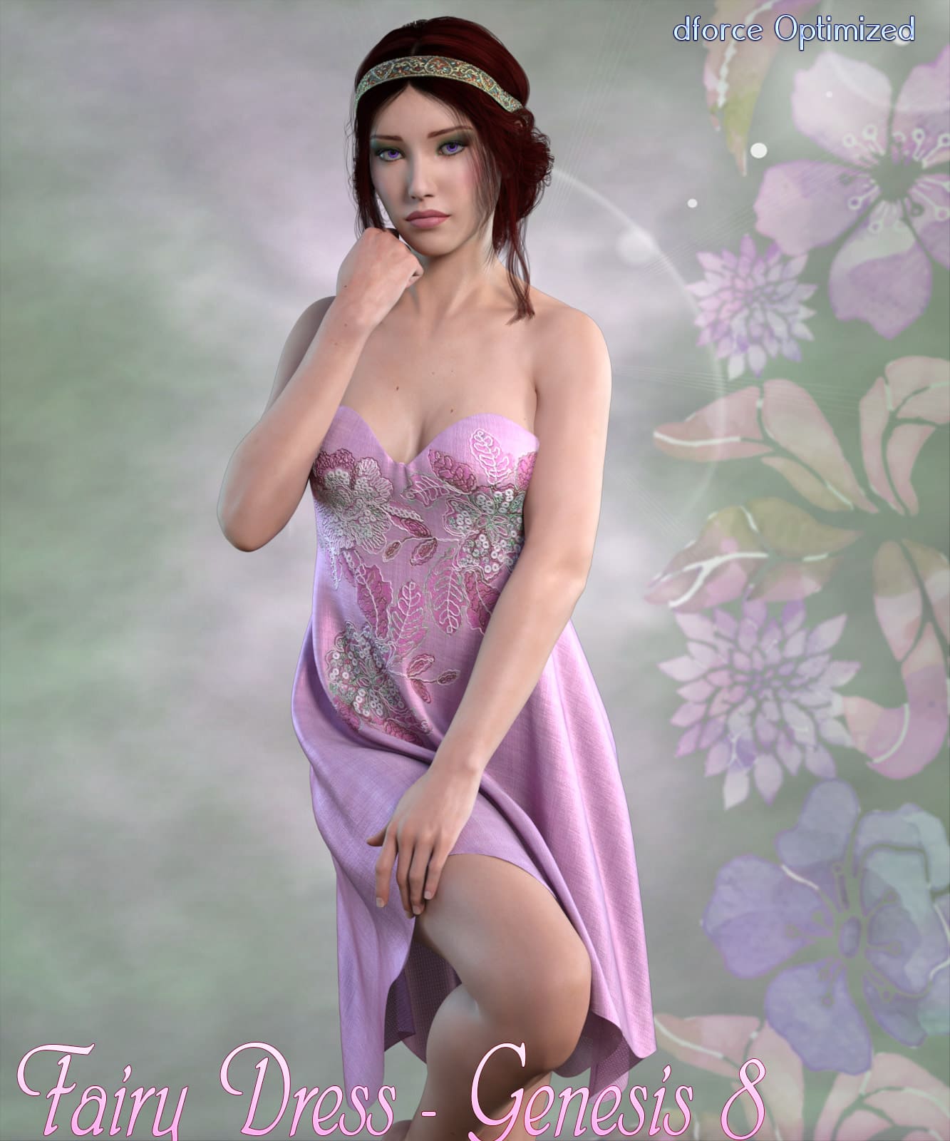 dForce Fairy Dress – Genesis 8_DAZ3D下载站