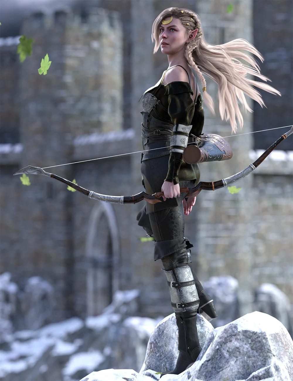 High Elven Archer Poses for Joan 9 High Elf_DAZ3D下载站