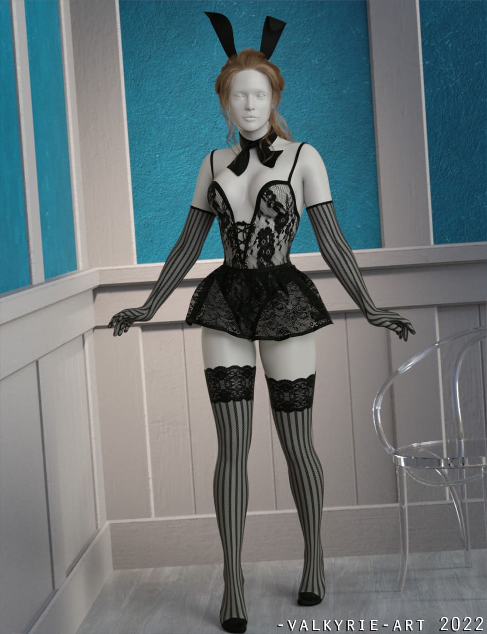 InStyle – Schoolgirl Sexy Lingerie outfit for Genesis 9_DAZ3D下载站