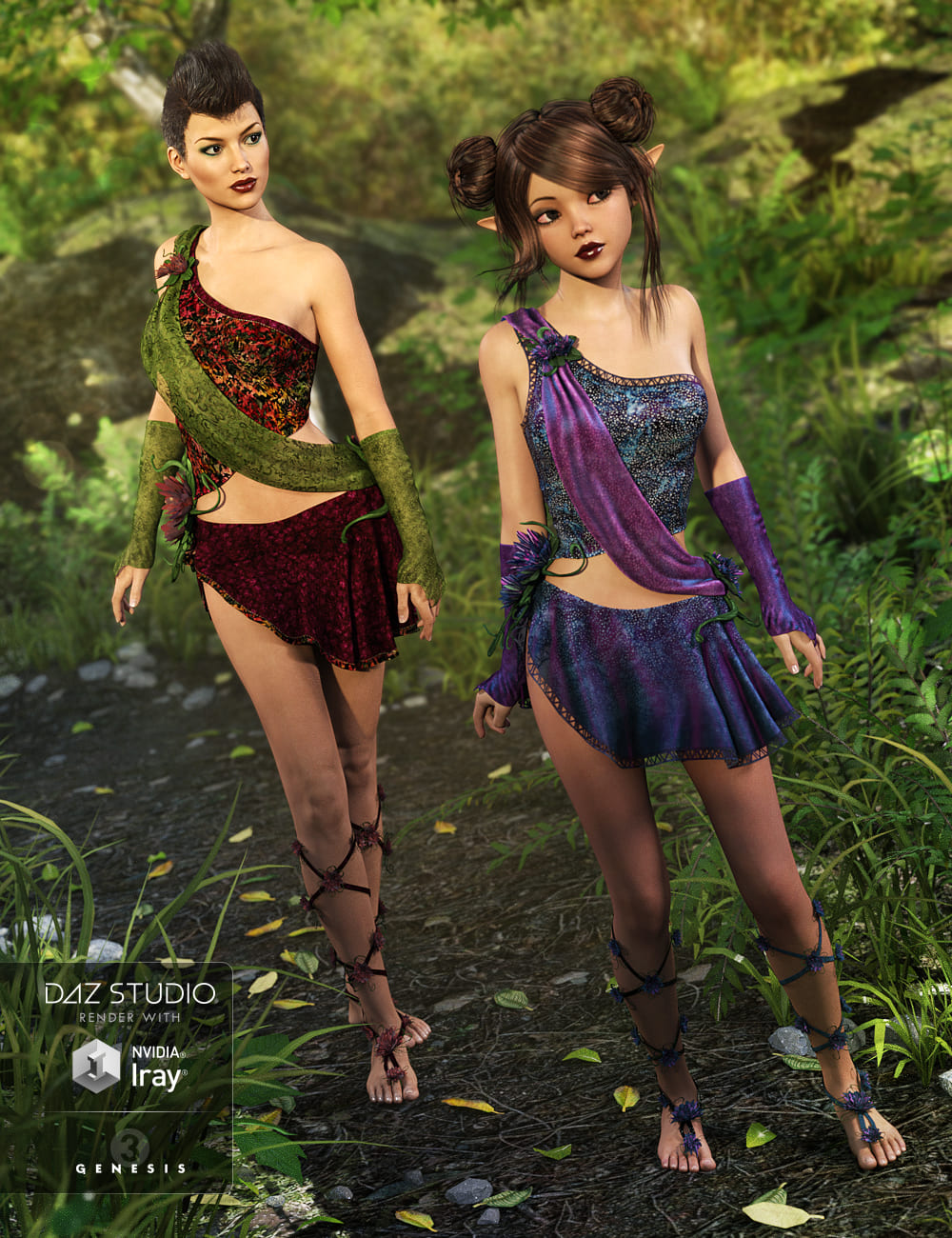 Mischievous Fairy Outfit Textures_DAZ3D下载站