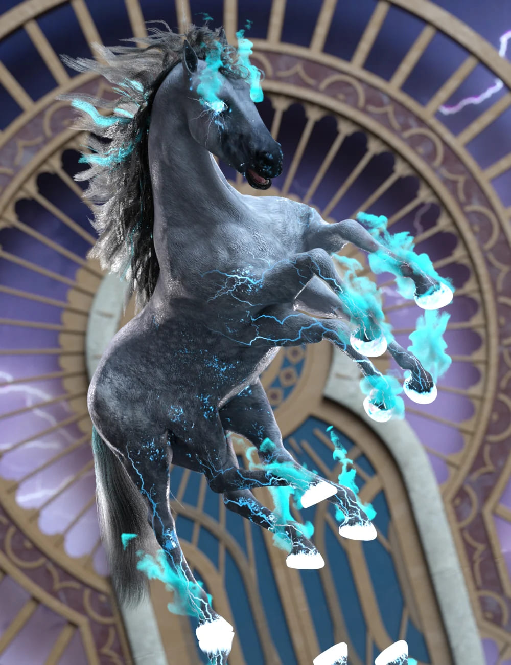 Odin’s Horse Poses for Sleipnir_DAZ3DDL