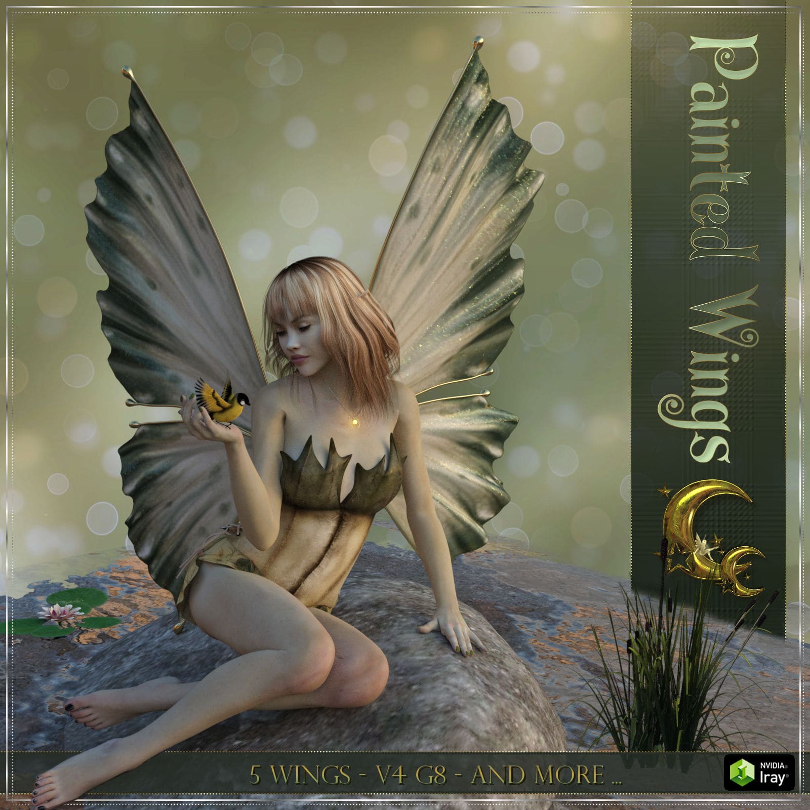 Painted Wings For DAZ and V4-G8 and more_DAZ3D下载站