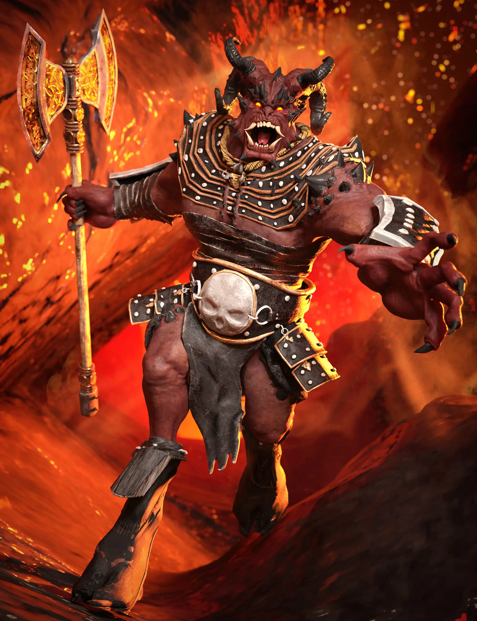 Primitive Fantasy Warrior Outfit for Genesis 9_DAZ3D下载站