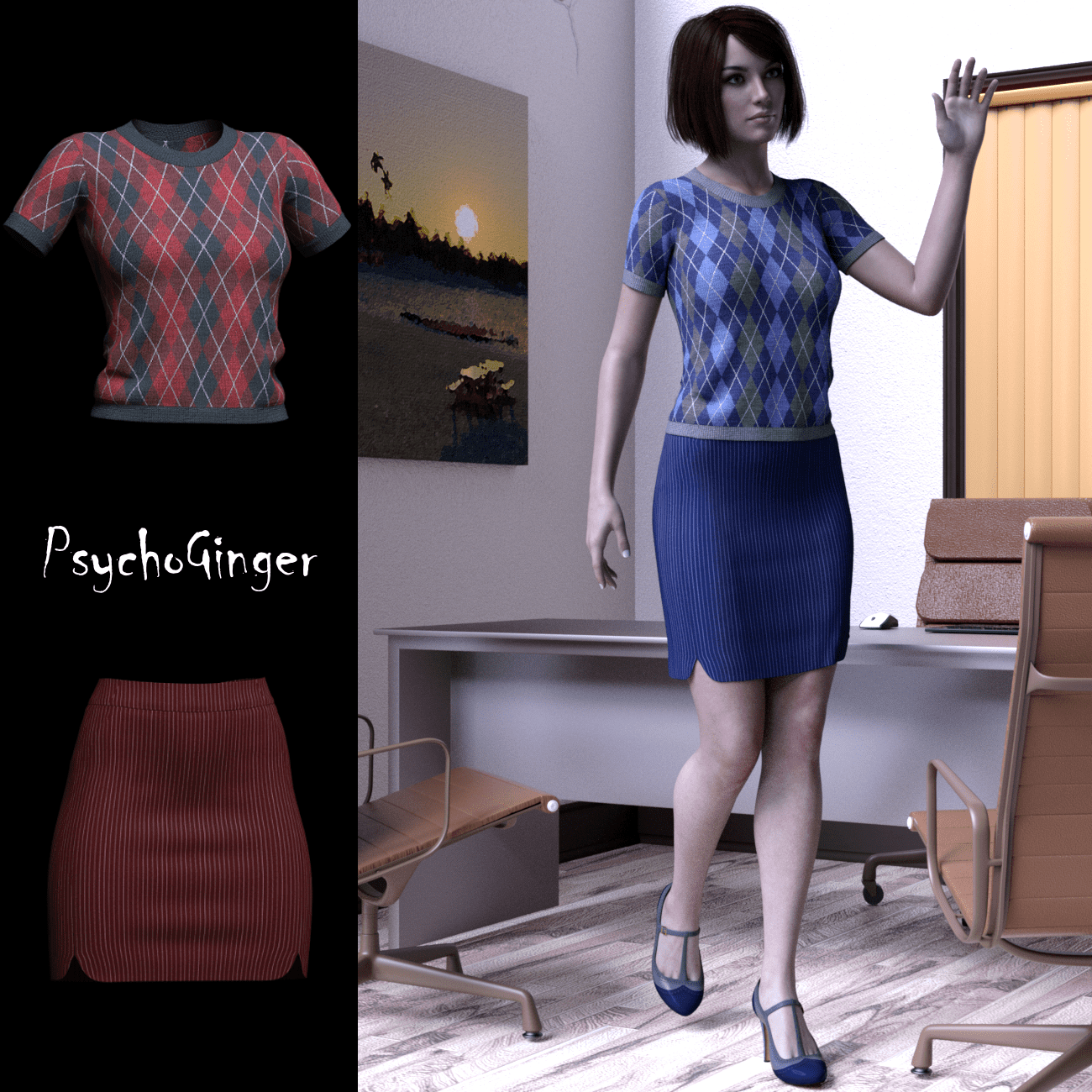 dForce 9 to 5 outfit for G8F_DAZ3DDL