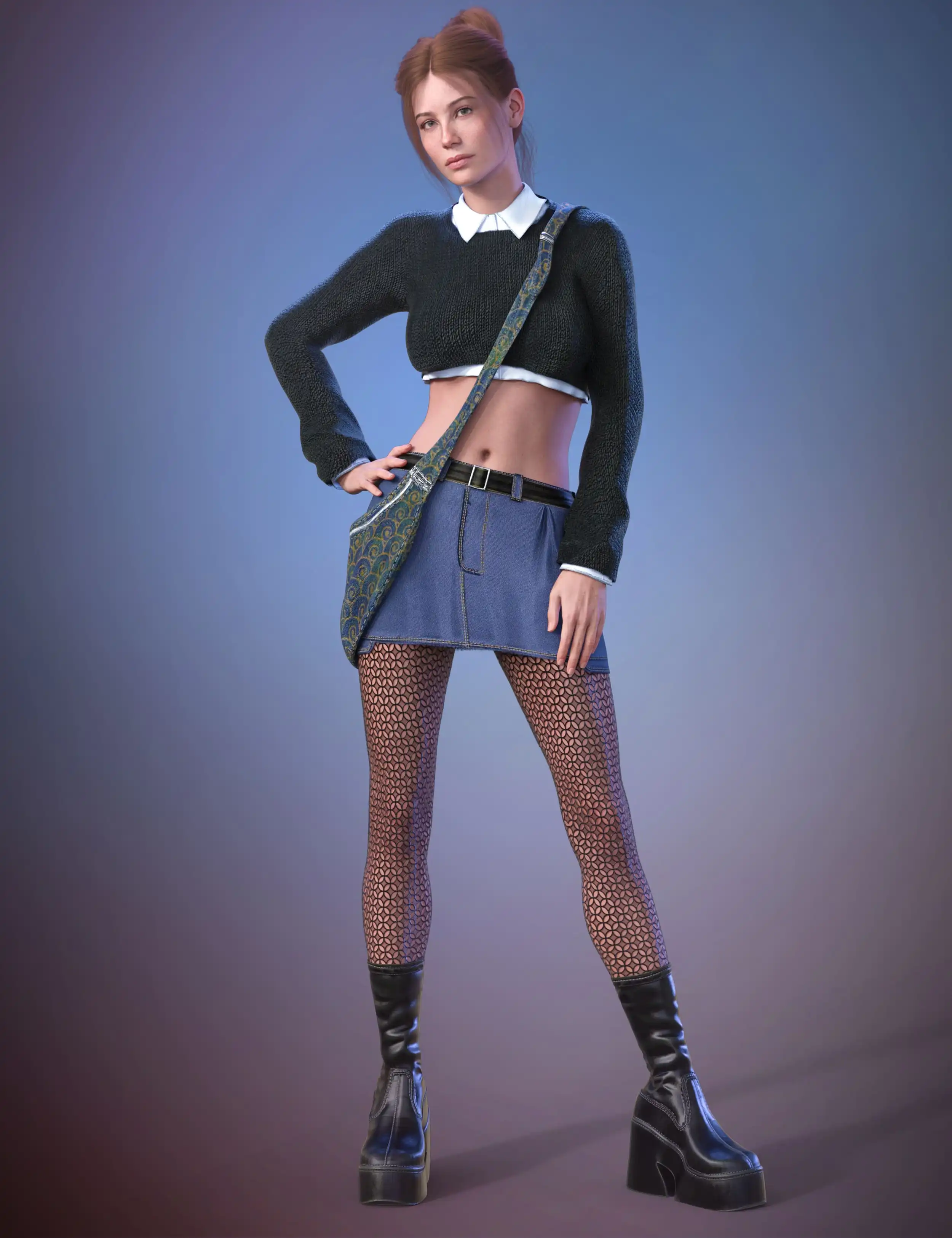 dForce Beige Spring Outfit for Genesis 9_DAZ3DDL