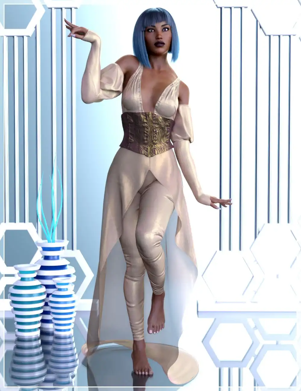 dForce Chic Suit for Genesis 8 Female(s)_DAZ3D下载站