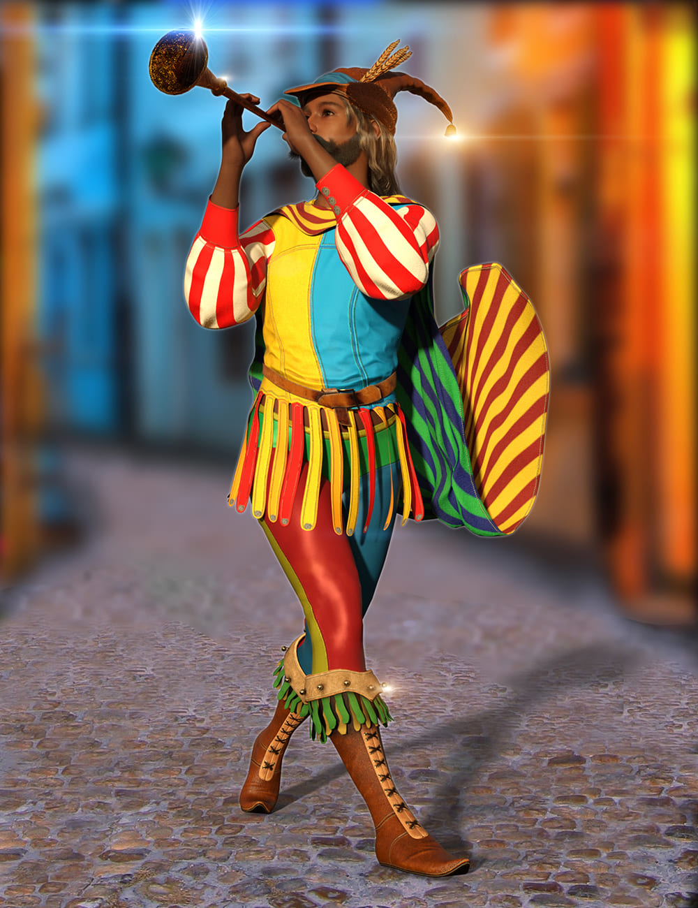 dForce Pied Piper Outfit for Genesis 9_DAZ3D下载站