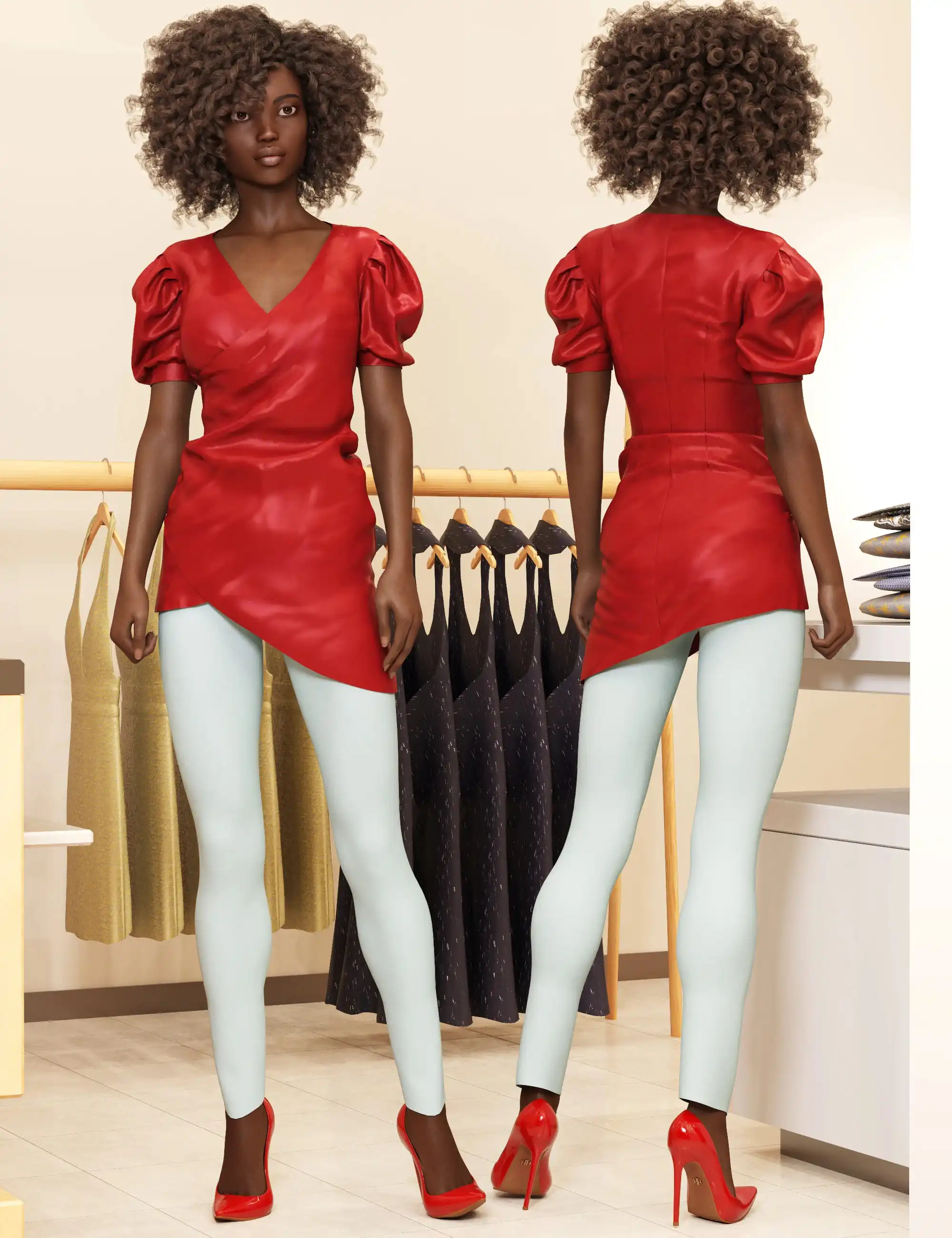 dForce Silk Dress for Genesis 8 and 8.1 Females_DAZ3D下载站