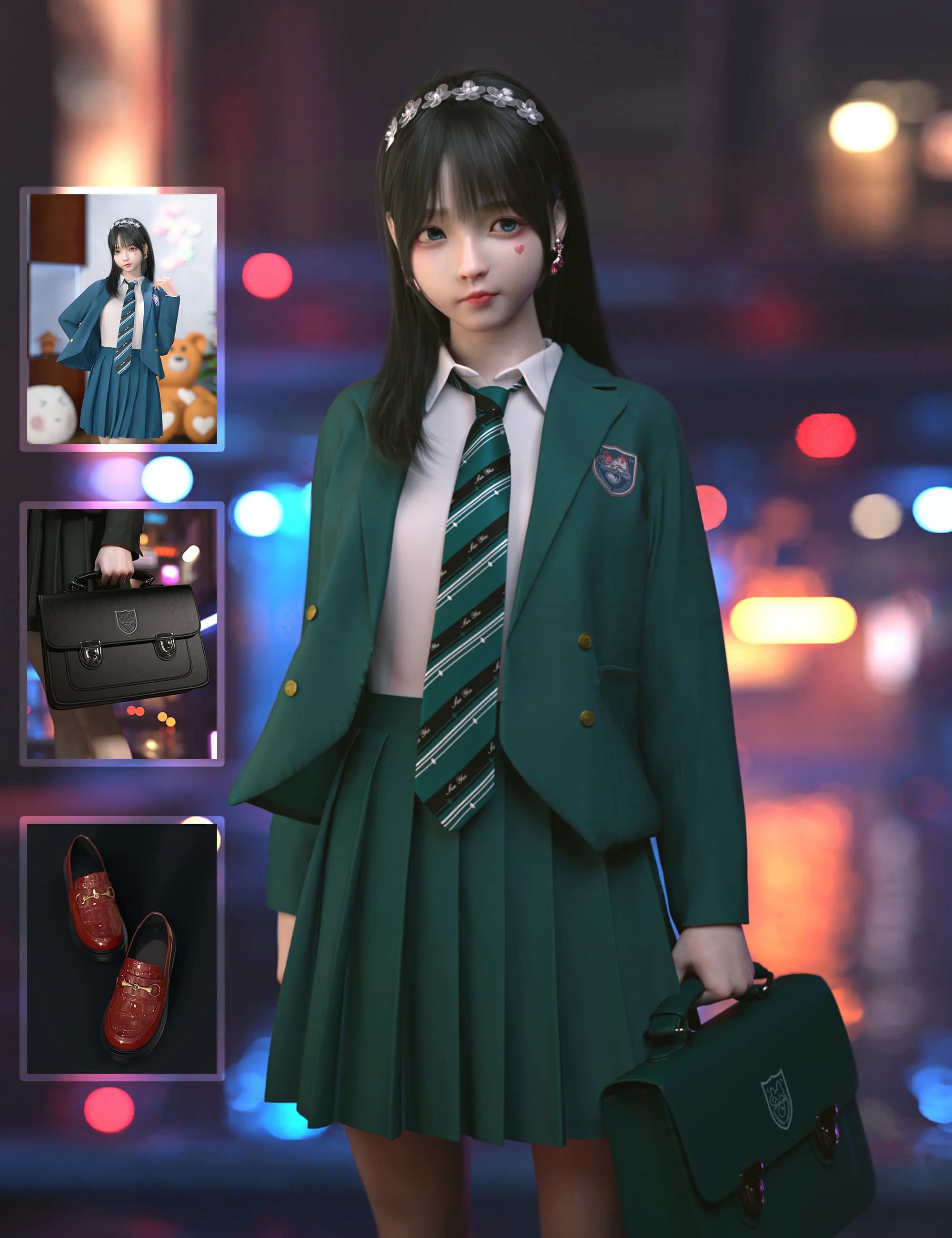 dForce SU Japan School Uniform Suit for Genesis 8, 8.1, and 9_DAZ3DDL