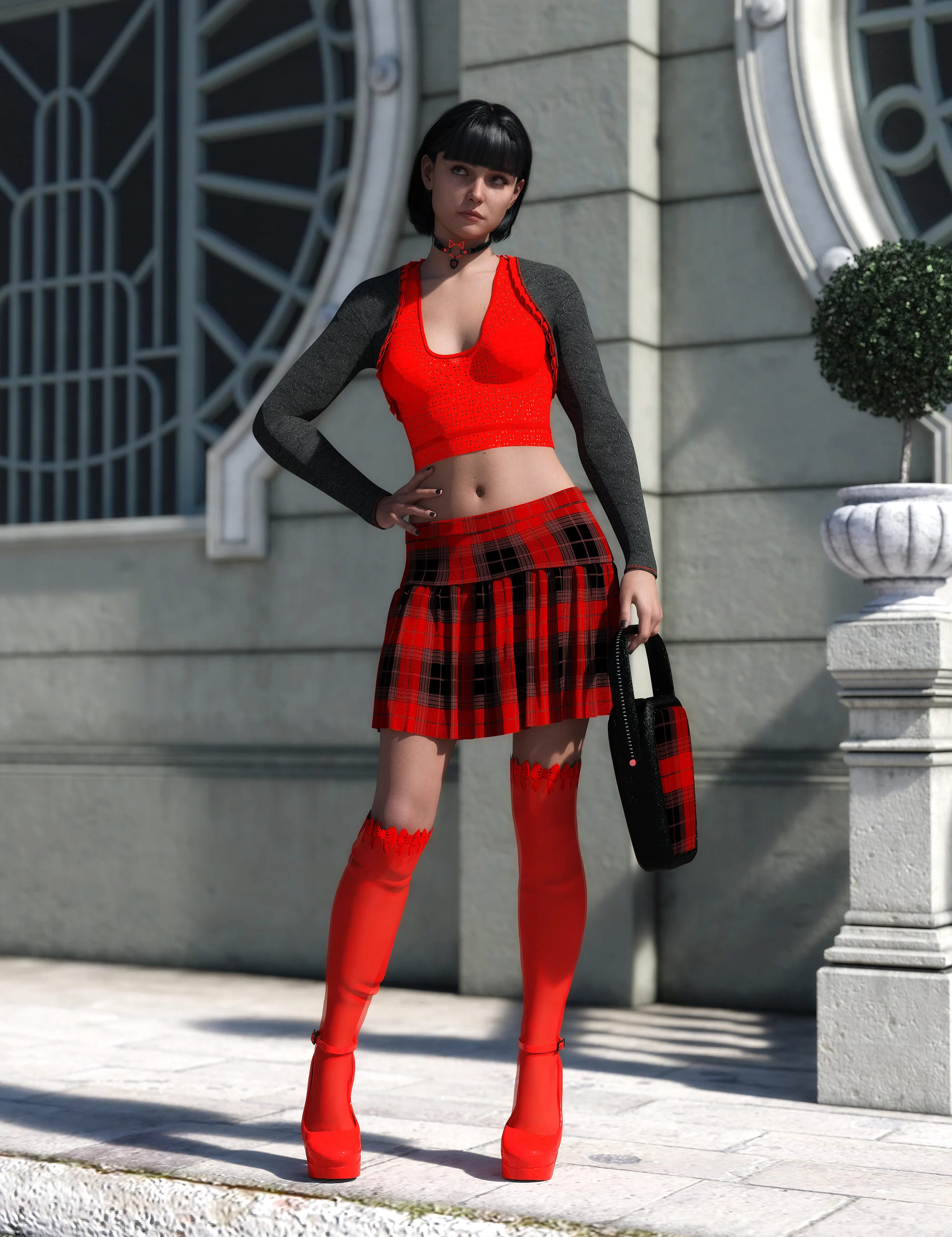 dForce Tuff Girl Outfit for Genesis 9_DAZ3D下载站